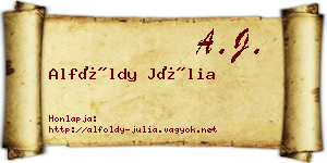 Alföldy Júlia névjegykártya