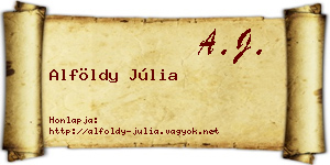 Alföldy Júlia névjegykártya