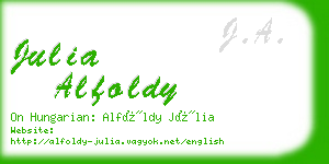 julia alfoldy business card